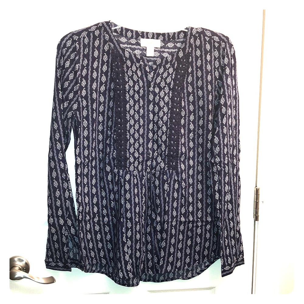 The Loft: blue and white blouse